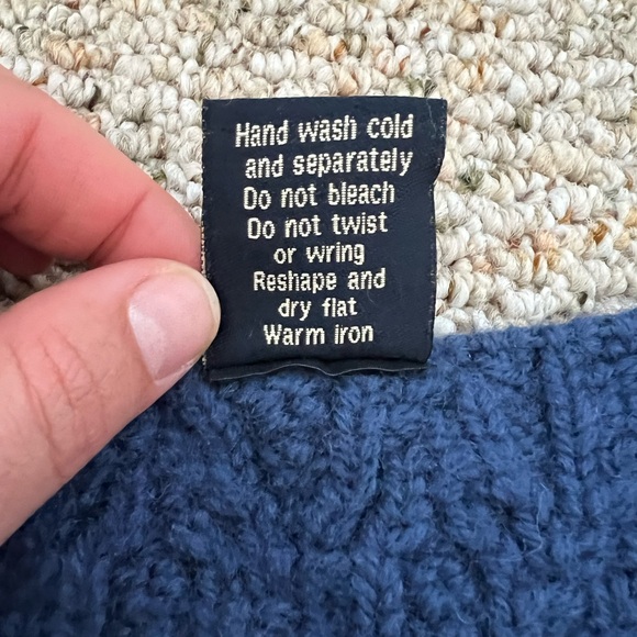 Paul James 100% XL wool dark blue cable knit sweater - Picture 3 of 7